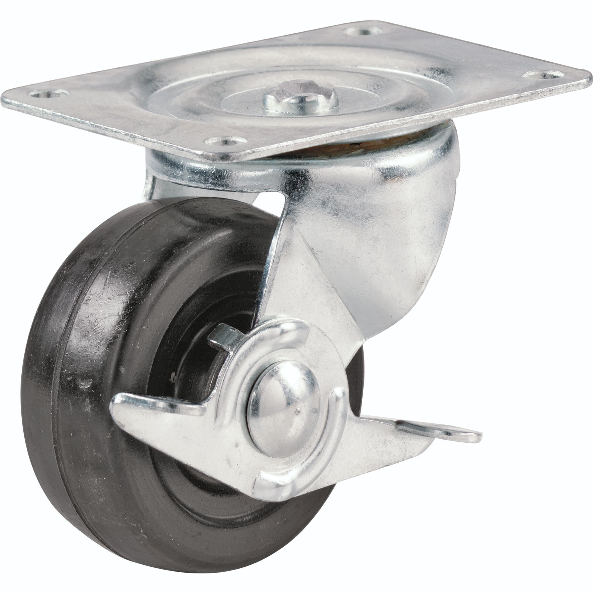 Shepherd Hardware Casters - 3in., Hard Rubber, Swivel with Brake, 210-Lb. Capacity, 20 Pk., Model# 9277